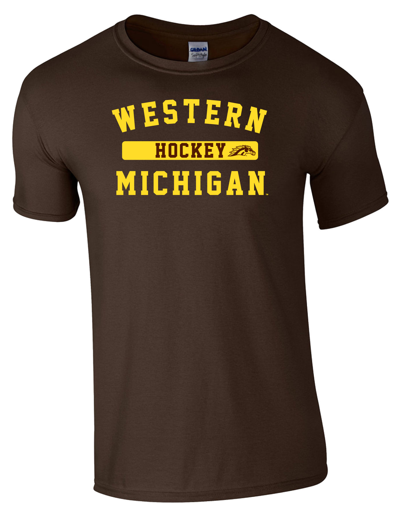 Western Michigan Block Hockey Unisex Short Sleeve T-Shirt
